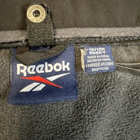 REEBOK Midweight Softshell Jacket Boys Husky Size 10-12 Black/Gray Ready To Wear - Picture 11 of 13